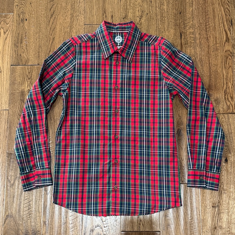 Boys Red and Black Plaid Shirt. Sz 12